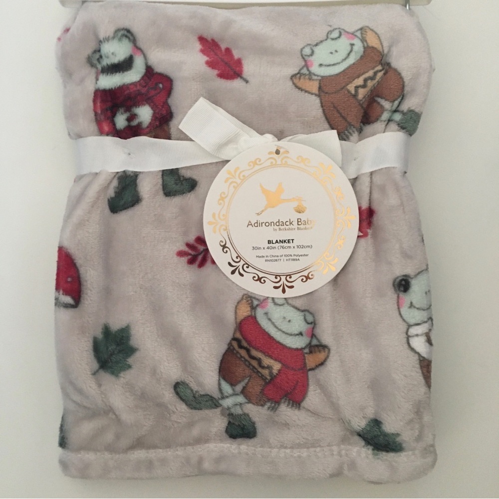 My Cozy Baby Blanket Soft Lightweight Frog/Toad Theme NEW | Adirondack Baby